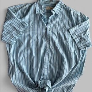Stylish Light Blue Striped Men's Shirt